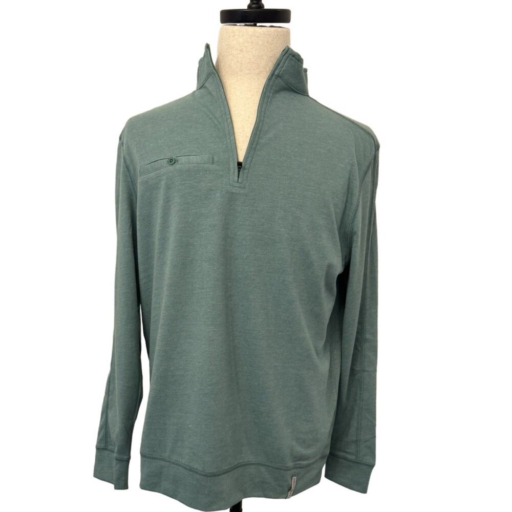 Black Clover Men's Long Sleeve Golf Pullover Shirt Quarter Zip Light Green